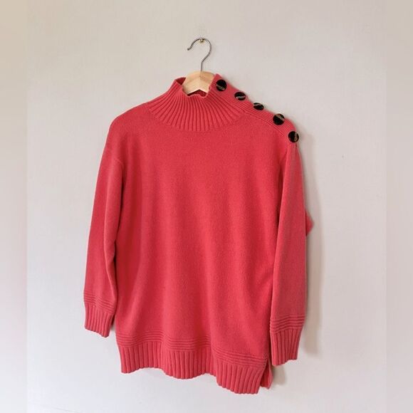 Anthropologie | mock turtleneck sweater in pink/salmon color | oversized | XS - Picture 2 of 8